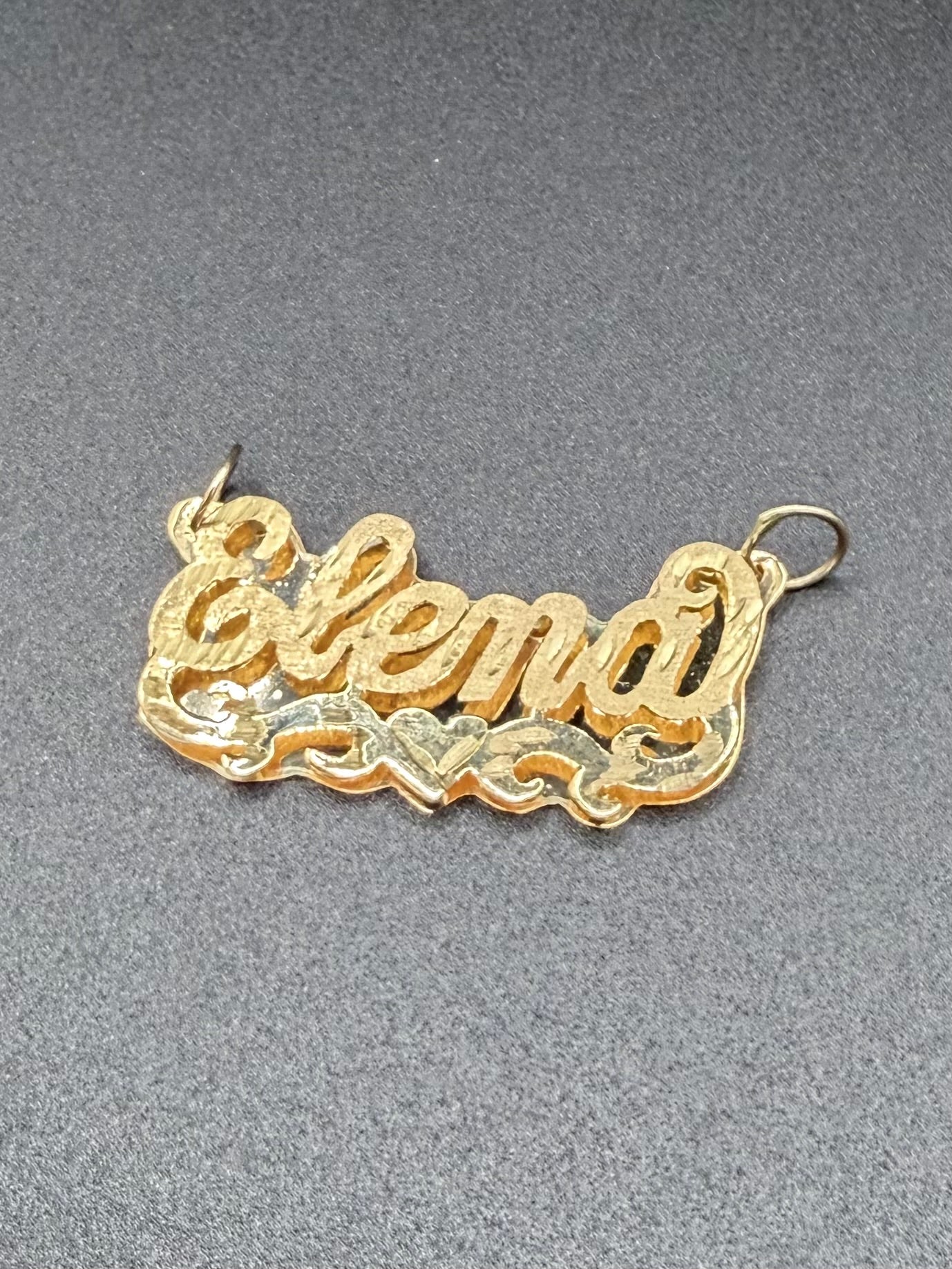 Gold Name Plate with Heart Design