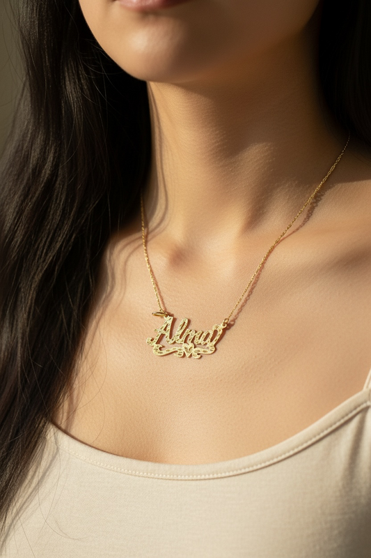 Center Heart Name Plate