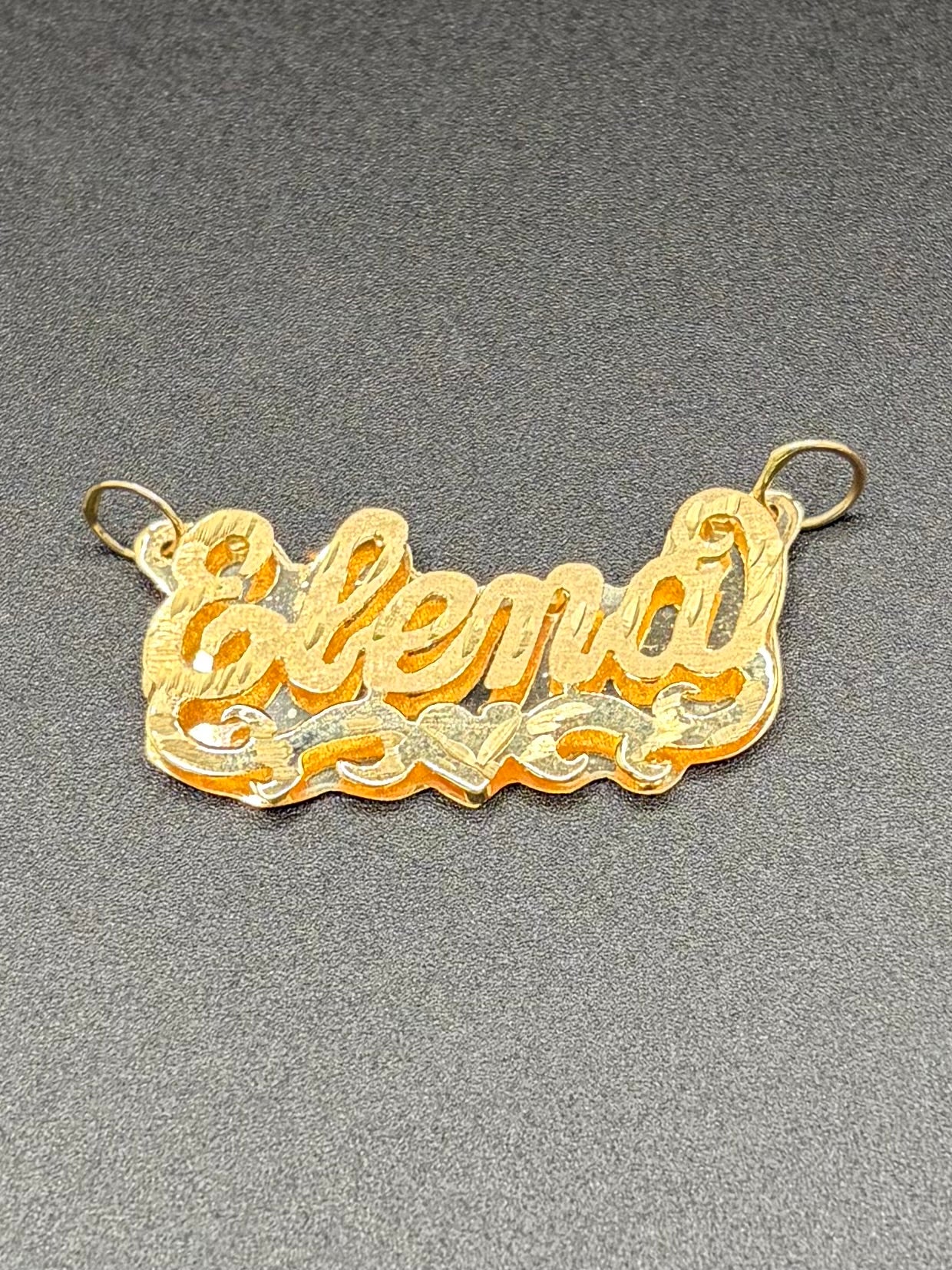 Gold Name Plate with Heart Design