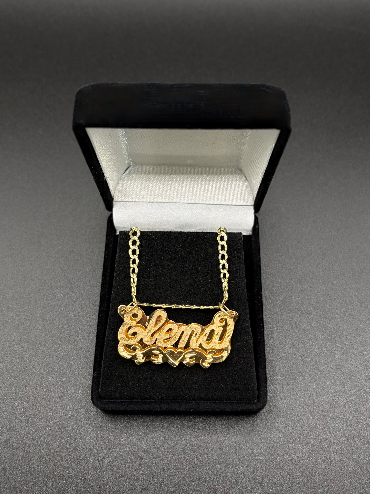 Gold Name Plate with Heart Design