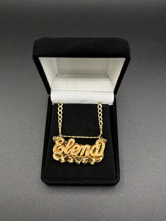 Gold Name Plate with Heart Design