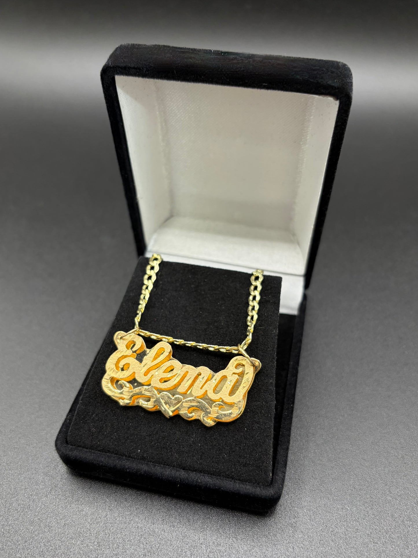 Gold Name Plate with Heart Design