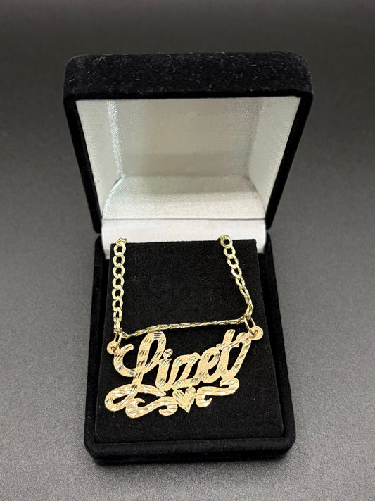 Gold Name Plate Design with Heart