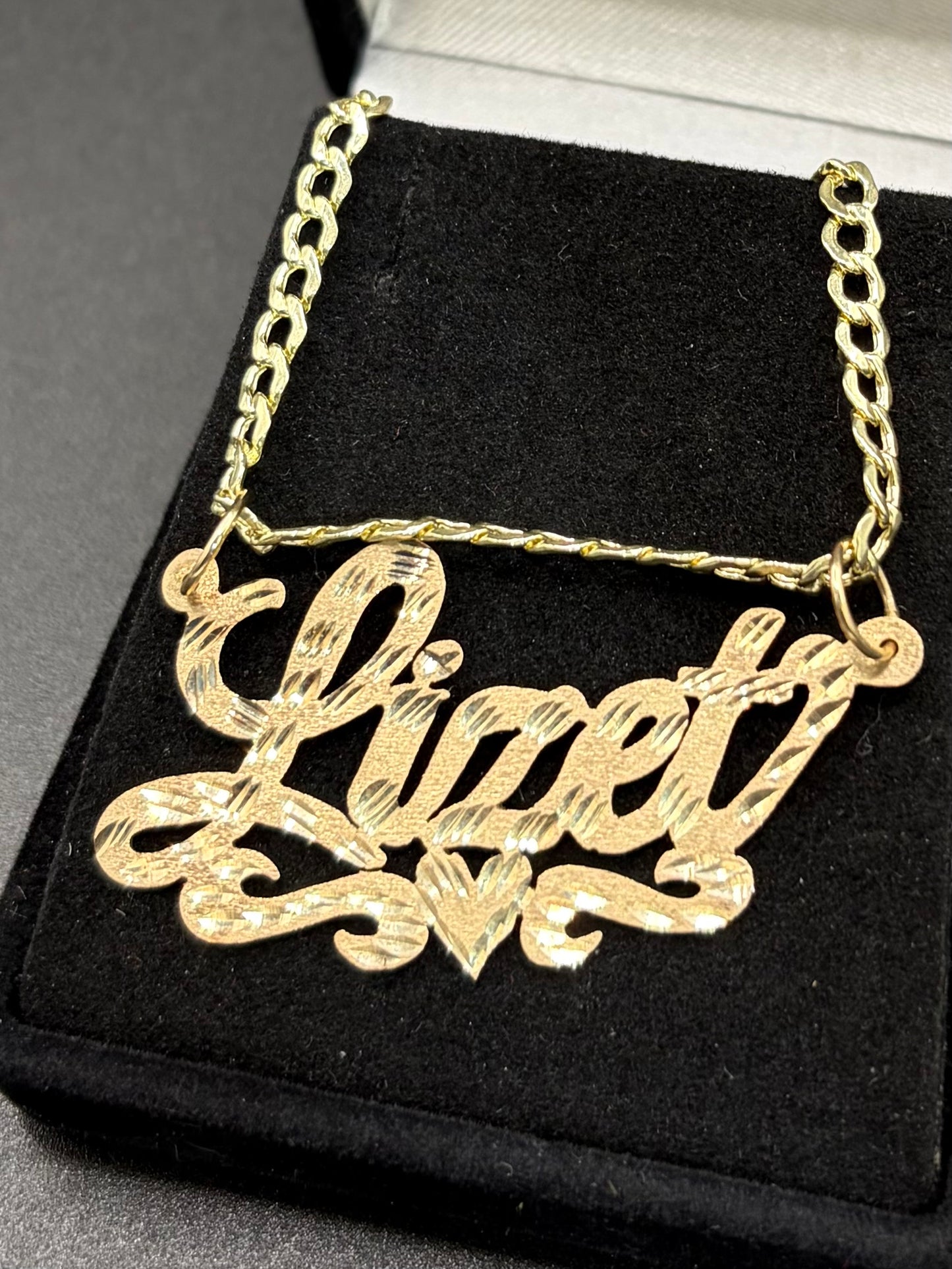 Gold Name Plate Design with Heart