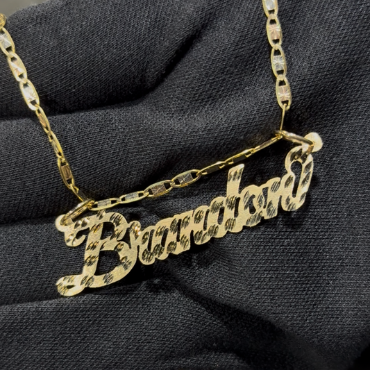 Simple Diamond Cut Name Plate
